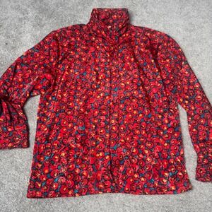 Vintage Diversity Women's 8P Button Up Blouse Colorful 100% Polyester